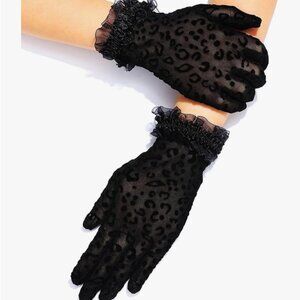 Leopard Print Lace Gloves